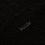 Heavy Waffle Cardigan - Black