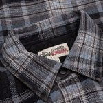 Heavy Washed Plaid Shirt - Blue