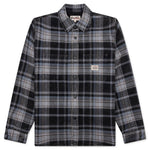 Heavy Washed Plaid Shirt - Blue