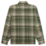 Heavy Washed Plaid Shirt - Green
