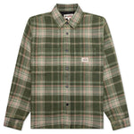 Heavy Washed Plaid Shirt - Green