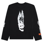 Flaming Skull L/S Tee - Black/White