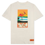 S/S Tee OS Heron Abstract - White/Orange
