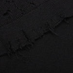 Shredded Knit Crewneck - Black/White
