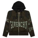 Hooded Varsity Jacket - Military Green