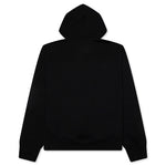 Fleece Hoodie With Unicorns Embroidery - Black