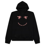 Fleece Hoodie With Unicorns Embroidery - Black