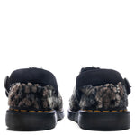Isham Crochet Wool Suede Mules - Black