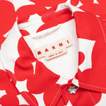 Red and White Dillies Print Jacket - Crimson