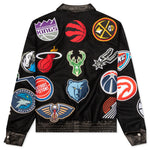 NBA Collage Wool/Leather Jacket - Black