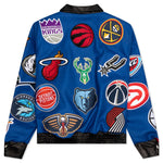 NBA Collage Wool/Leather Jacket - Royal Blue