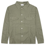 Cotton Poplin Frame Snap Overshirt - Olive