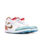 Air Jordan 1 Mid (PS) - White/Metallic Gold/University Red