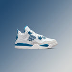 Jordan 4 Retro (PS) 'Industrial Blue' - Off White/Military Blue/Neutral Grey