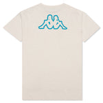 Logo Tape Cabal T-Shirt - White Cream/Blue Turkis
