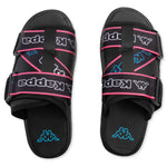 Logo Tape Kalpi Sandals - Black/Blue Turkis