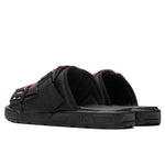 Logo Tape Kalpi Sandals - Black/Blue Turkis