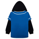 Kid's Bape Logo Layered Baseball Sweatshirt - Blue