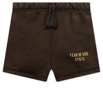 Kid's Heavy Fleece Soccer Short - Brown