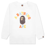 Kid's Colors College L/S Tee - White