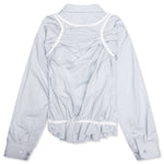 Loose Fit Button Shirt with White Accents - Light Blue