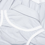 Loose Fit Button Shirt with White Accents - Light Blue