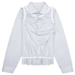 Loose Fit Button Shirt with White Accents - Light Blue