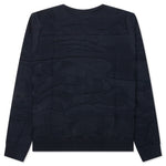 Landscaped Knitted Pullover - Navy Blue