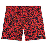 Leopard Active Shorts - Red