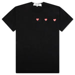 Multi Red Heart Logo Print T-Shirt - Black