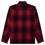 Loose Weave Plaid Shirt - Red