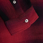 Loose Weave Plaid Shirt - Red