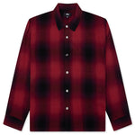 Loose Weave Plaid Shirt - Red