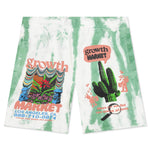 Growth Green Stripe Tie-Dye Sweatshorts - Green 