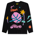Meet me Offline Long-sleeve T-Shirt - Black
