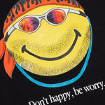 Smiley Don't Happy, Be Worry Tee - Black