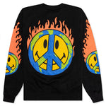 Smiley Earth on Fire Crewneck - Black