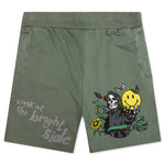 Smiley Look At The Bright Side Sweatshorts - Sage Green