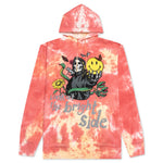Smiley Look At The Bright Side Tie-Dye Hoodie - Pink
