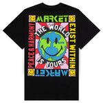 Smiley Peace and Harmony World T-Shirt - Black