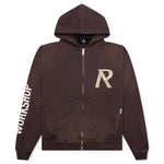 Masking Tape Initial Zip Hoodie - Cedar