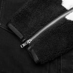 Shearling Denim Jacket - Black
