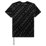 Velour Diagonal T-Shirt - Black x Charcoal