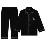 Woven Cotton Pajamas - Black