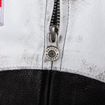 Movie Star Leather Jacket - Black/White/Yellow