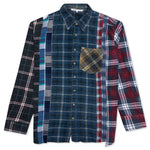 7 Cuts Flannel Shirt - Navy/White