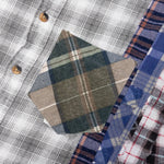 7 Cuts Flannel Shirt - White/Grey