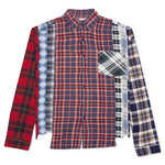 7 Cuts Wide Flannel Shirt - Red/Navy