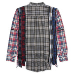 7 Cuts Zipped Wide Shirt - Cement/White