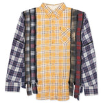 7 Cuts Zipped Wide Shirt - Gold/White